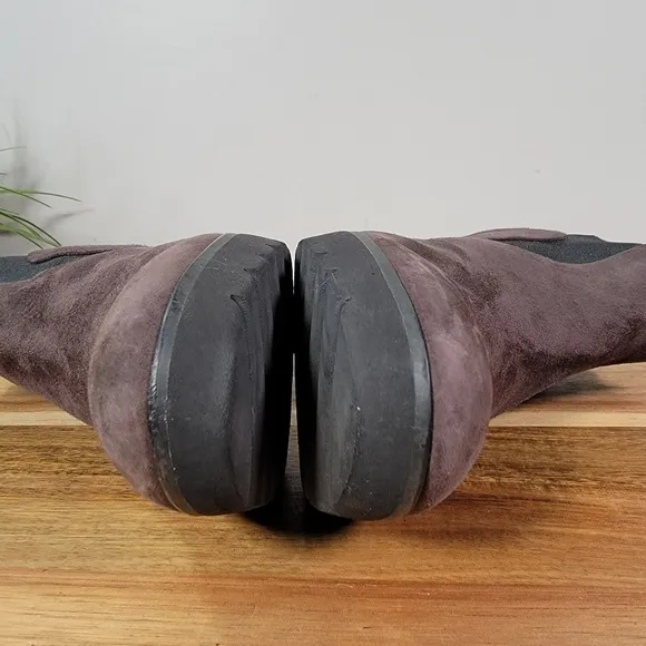 Sacha London Suede Booties with Heels Slip on Chelsea Boots Size 7.5