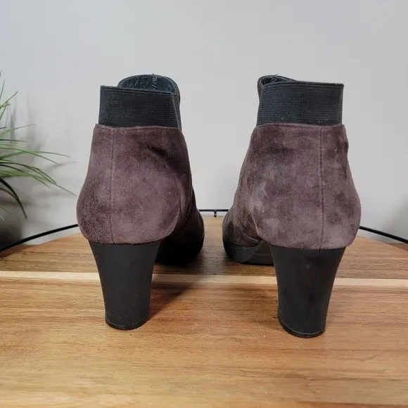 Sacha London Suede Booties with Heels Slip on Chelsea Boots Size 7.5