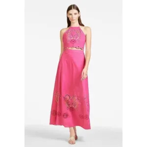 Sachin &amp; Babi -NWT- Colleen Embroidered Skirt Fuchsia Sz:6 Ret$495 *BEAUTIFUL*