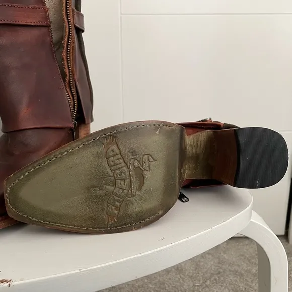SALE Freebird Brown Leather Ankle wWestern Cowboy Boots
