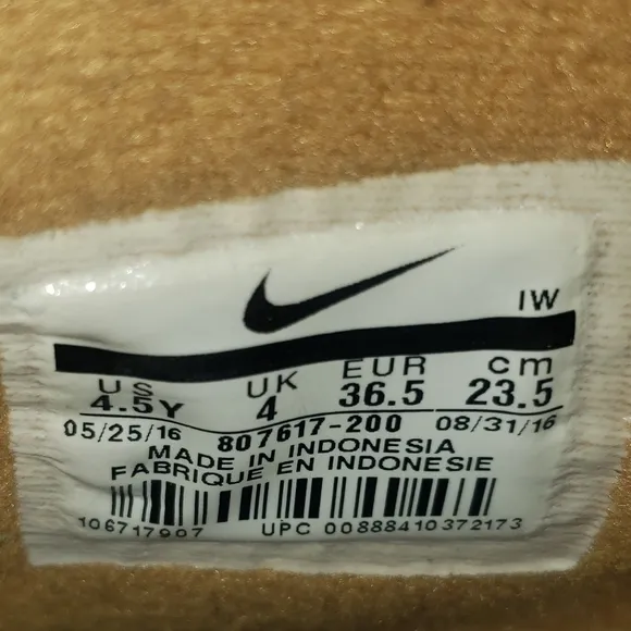 SALE Nike Air Force 1 Sz-4.5Y Wheat  Sneakers