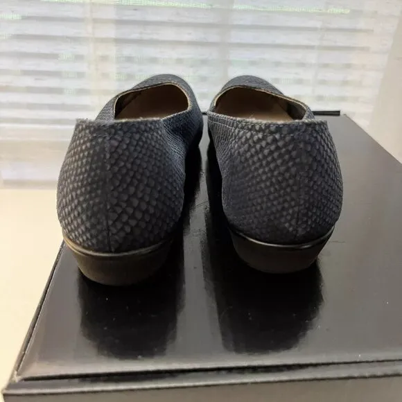 Salvatore Ferragamo Boutique Slip On Shoes Leather Reptile Print Made‎ Italy 6 M