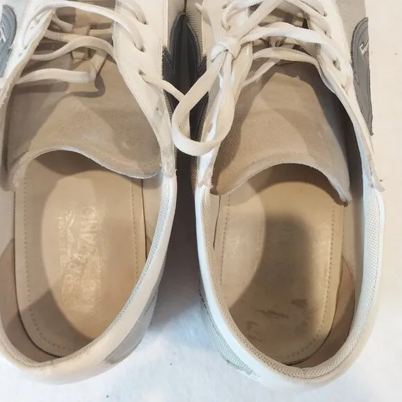 Salvatore Ferragamo Shoes Sneakers Mens 14 White Blue Gray Casual Sport Walking