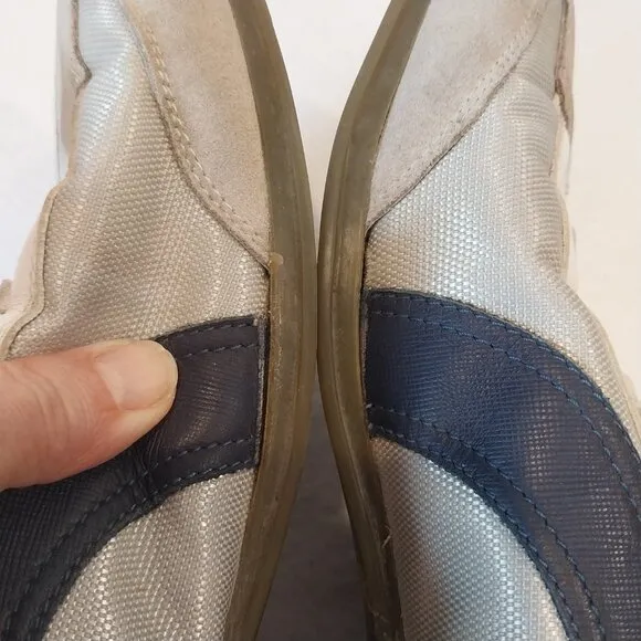 Salvatore Ferragamo Shoes Sneakers Mens 14 White Blue Gray Casual Sport Walking