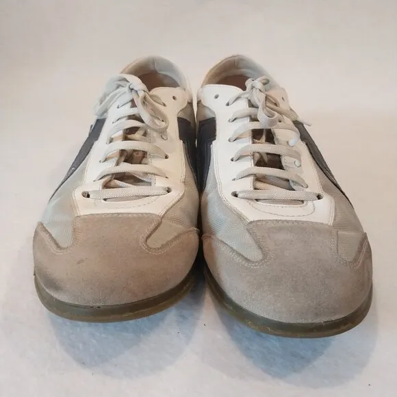 Salvatore Ferragamo Shoes Sneakers Mens 14 White Blue Gray Casual Sport Walking