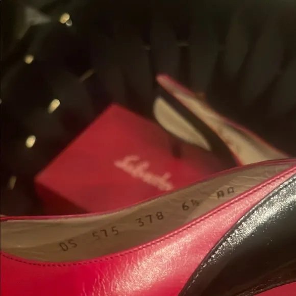 Salvatore Ferragamo Women's Red Slingback Heels vintage new 6.5