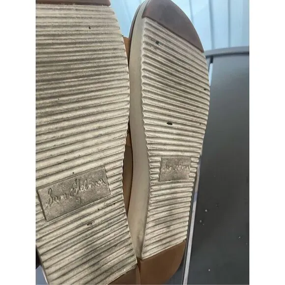 Sam Edelman Adaley Camel Brown Woven Slide Sandals Shoes Size 9M