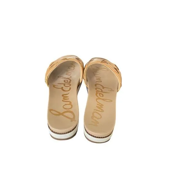 Sam Edelman Adaley Camel Brown Woven Slide Sandals Shoes Size 9M