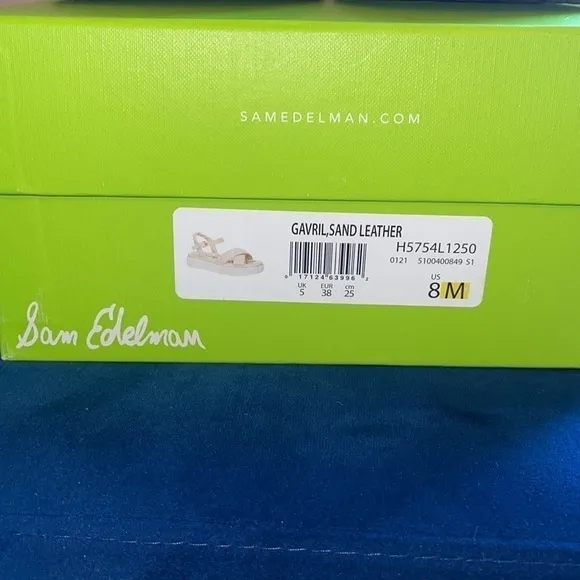 Sam Edelman Gravil Sand Leather Platform Sandals Sz. 8