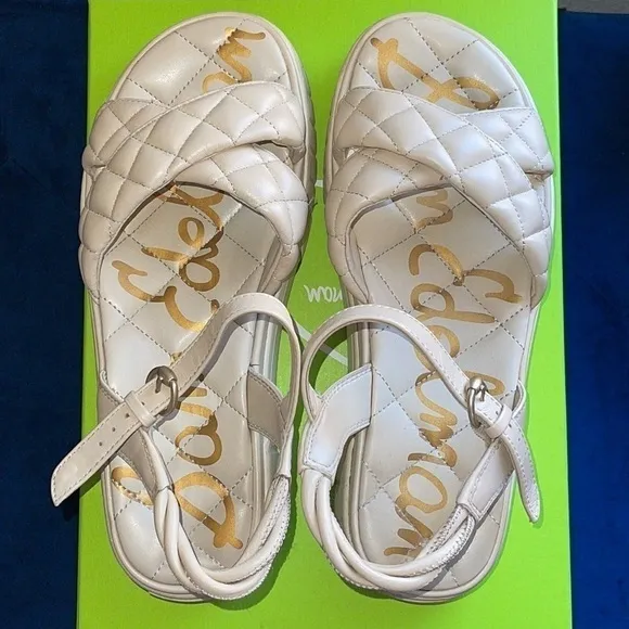 Sam Edelman Gravil Sand Leather Platform Sandals Sz. 8