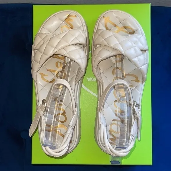 Sam Edelman Gravil Sand Leather Platform Sandals Sz. 8