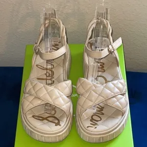 Sam Edelman Gravil Sand Leather Platform Sandals Sz. 8