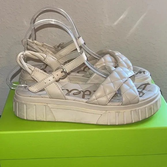 Sam Edelman Gravil Sand Leather Platform Sandals Sz. 8