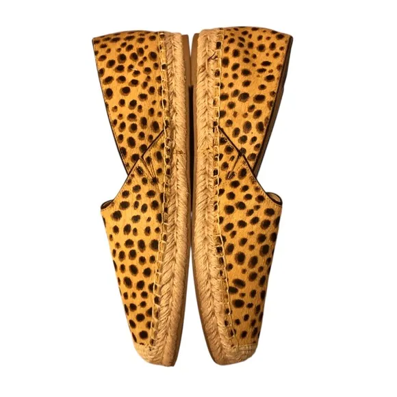 Sam Edelman Kesia Calf Hair Cheetah Print Espadrille Slip On Shoes Size 11 EUC