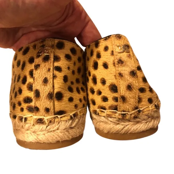 Sam Edelman Kesia Calf Hair Cheetah Print Espadrille Slip On Shoes Size 11 EUC