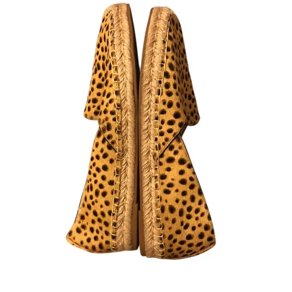 Sam Edelman Kesia Calf Hair Cheetah Print Espadrille Slip On Shoes Size 11 EUC