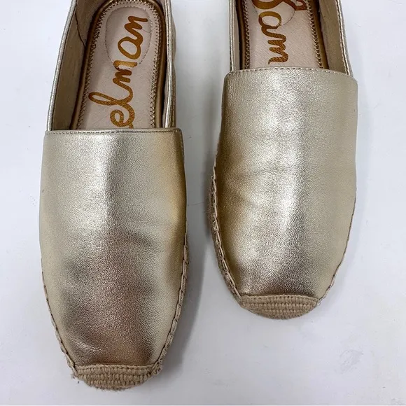 Sam Edelman Khloe Women Gold Metallic Espadrille Flat