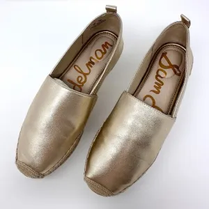 Sam Edelman Khloe Women Gold Metallic Espadrille Flat