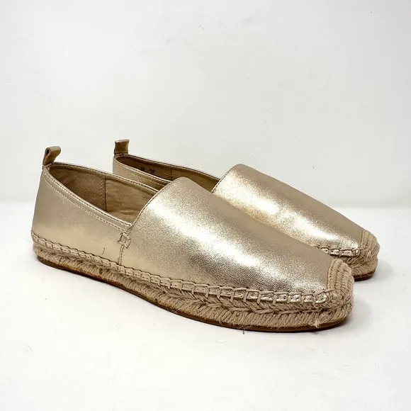 Sam Edelman Khloe Women Gold Metallic Espadrille Flat