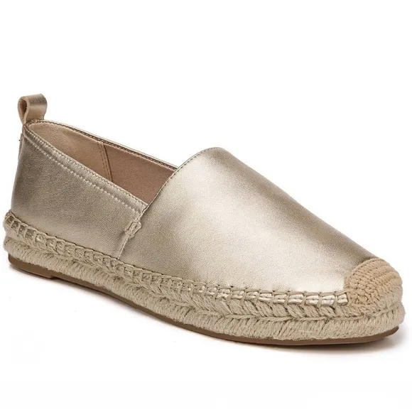Sam Edelman Khloe Women Gold Metallic Espadrille Flat