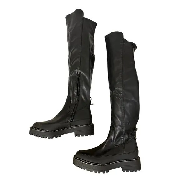 Sam Edelman Lerue NWOB Knee High Vegan Leather Platform Boots size 8.5