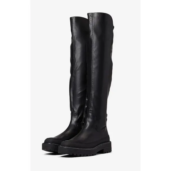 Sam Edelman Lerue NWOB Knee High Vegan Leather Platform Boots size 8.5