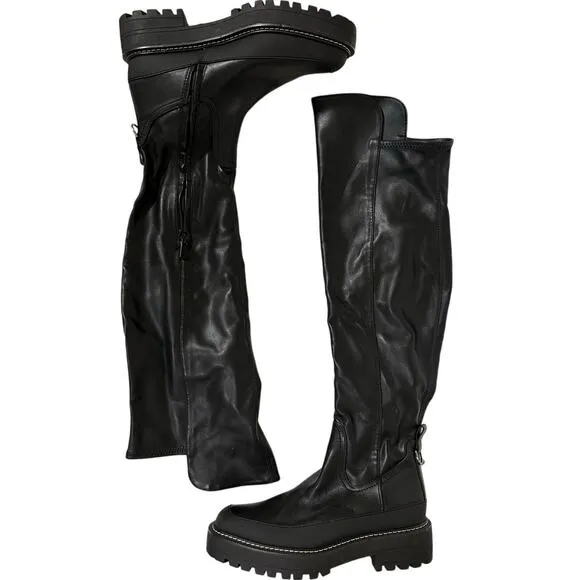 Sam Edelman Lerue NWOB Knee High Vegan Leather Platform Boots size 8.5