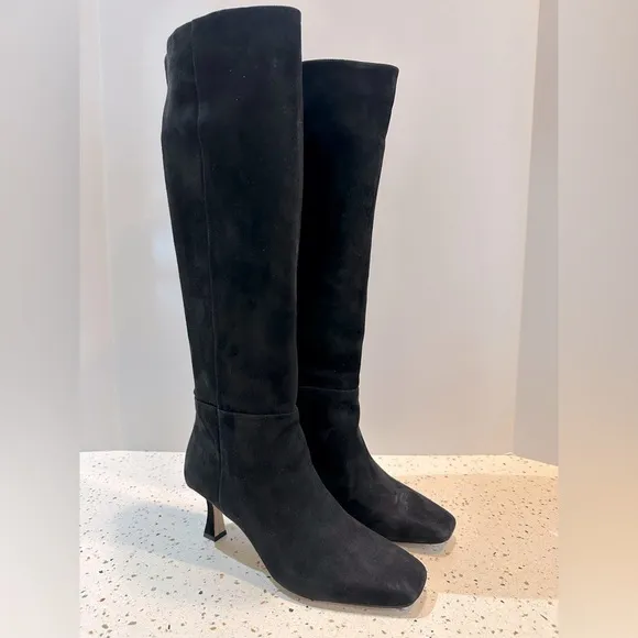 Sam Edelman Lillia Suede Leather Knee High Boots with Chic Heel‎