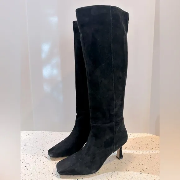 Sam Edelman Lillia Suede Leather Knee High Boots with Chic Heel‎