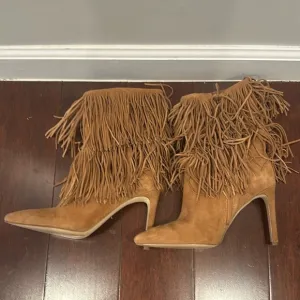 Sam Edelman Tan Fringe Ankle Boots