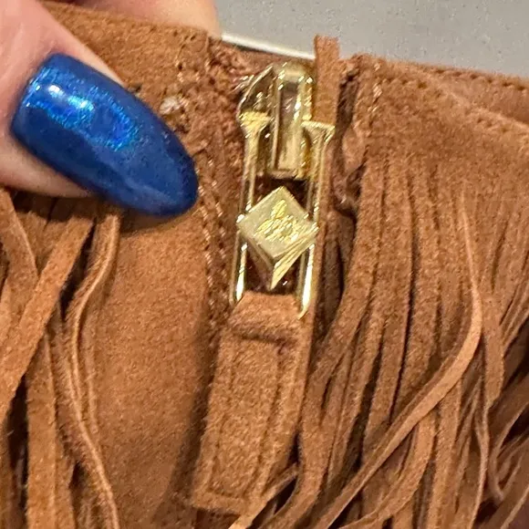 Sam Edelman Tan Fringe Ankle Boots