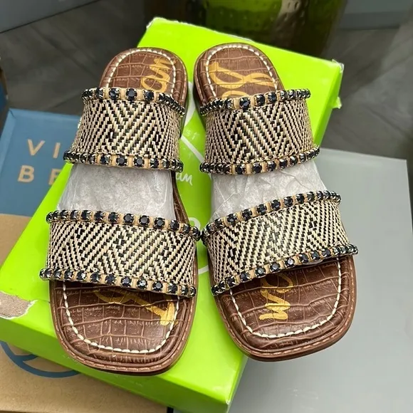 SAM EDELMAN Women's Hopie Rhinestone Slide Sandals