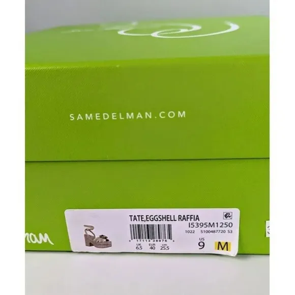 Sam Edelman Women's Tate Woven Raffia Ankle-Strap Platform Size 9 (MSRP $170)