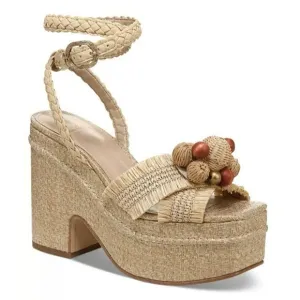 Sam Edelman Women's Tate Woven Raffia Ankle-Strap Platform Size 9 (MSRP $170)
