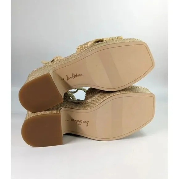 Sam Edelman Women's Tate Woven Raffia Ankle-Strap Platform Size 9 (MSRP $170)