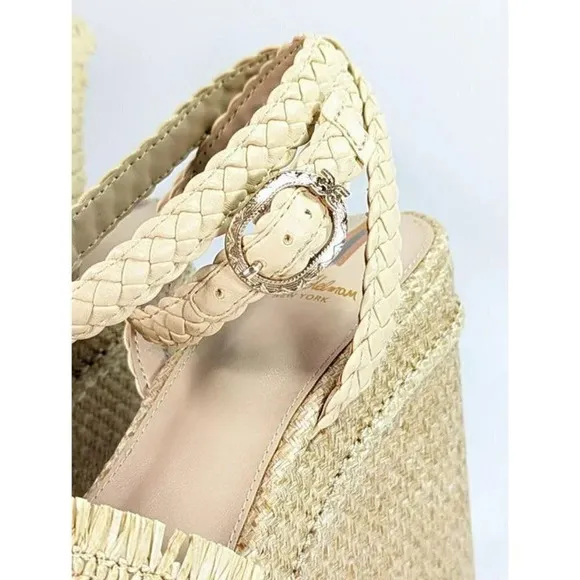 Sam Edelman Women's Tate Woven Raffia Ankle-Strap Platform Size 9 (MSRP $170)