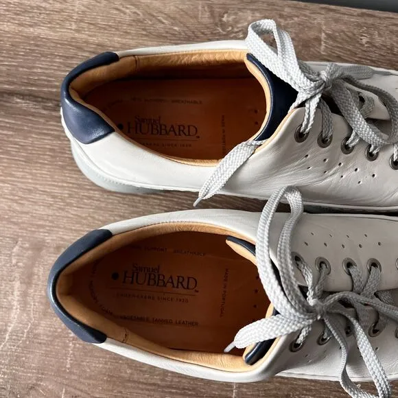 Samuel Hubbard Golf Shoes White Leather “36 Holes” Mens Size 10