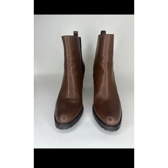 Sartore Paris Brown Leather Ankle Chelsea Vibram Heel Booties Women’s 38EU/7M US