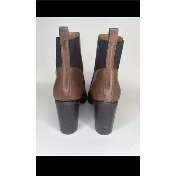 Sartore Paris Brown Leather Ankle Chelsea Vibram Heel Booties Women’s 38EU/7M US