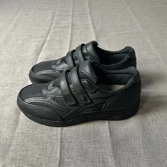 SAS JV Mesh Mens 8.5M Black Suede Active Walking Double Straps Shoes Tripad