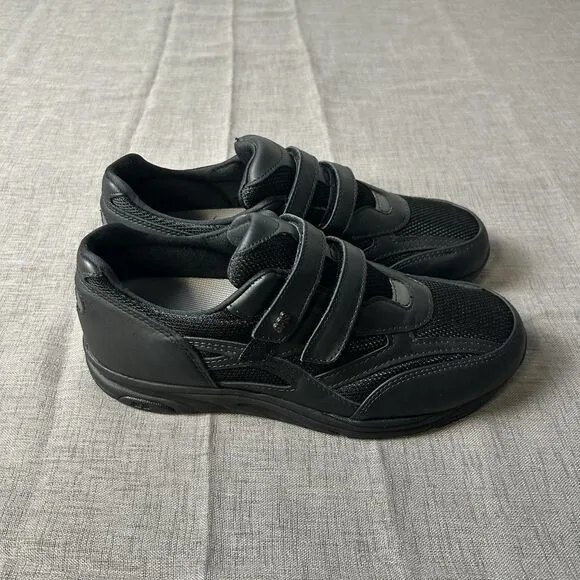 SAS JV Mesh Mens 8.5M Black Suede Active Walking Double Straps Shoes Tripad
