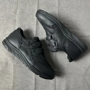 SAS JV Mesh Mens 8.5M Black Suede Active Walking Double Straps Shoes Tripad