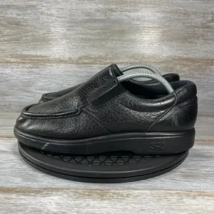 SAS Men's Side Gore Black Leather Slip On Loafer Walking Shoes Size 9.5