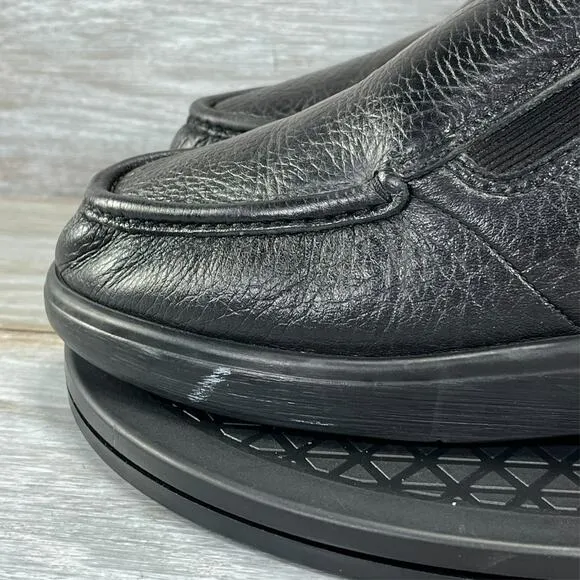 SAS Men's Side Gore Black Leather Slip On Loafer Walking Shoes Size 9.5