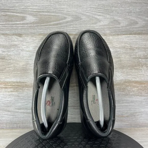 SAS Men's Side Gore Black Leather Slip On Loafer Walking Shoes Size 9.5