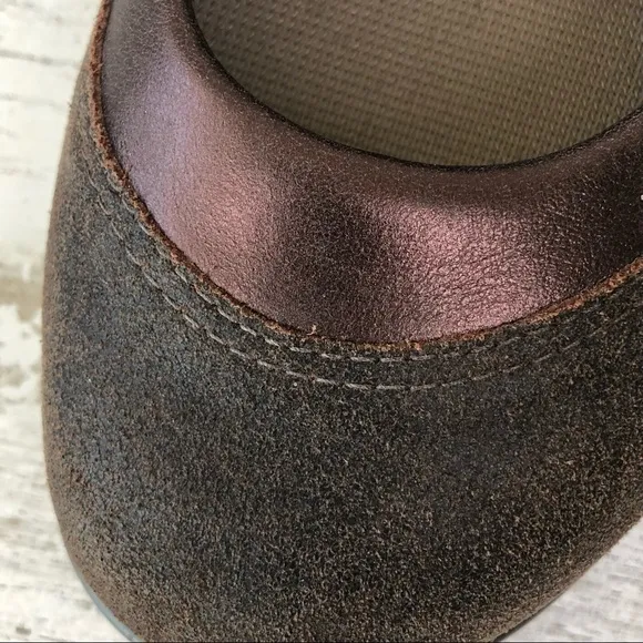 SAS Step Out Brown Leather Comfort Walking Mary Jane Shoes 8 DOUBLE WIDE