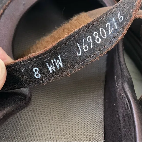 SAS Step Out Brown Leather Comfort Walking Mary Jane Shoes 8 DOUBLE WIDE