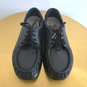SAS Take Time Black Women's Walking Shoes Leather Wedge Lace Up Size 8 🌴