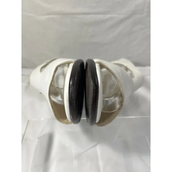 SAS Tripad Comfort Suntimer White Leather Low Heel Sandals Women Size 9 W