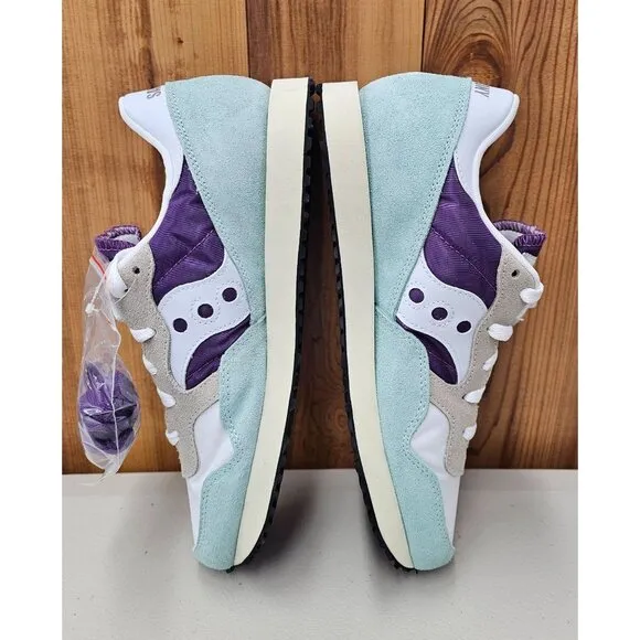 Saucony DXN Trainer Vintage White/Purple Women's Running Shoes Size 9